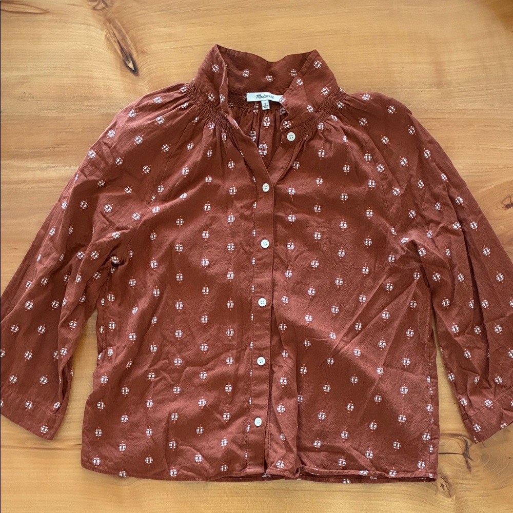 Madewell cotton blouse with pattern